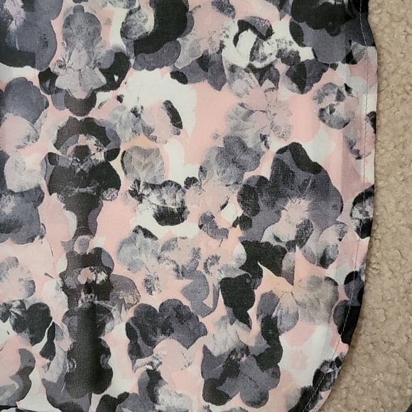 Bailey44 | Black & Pink Abstract Floral Layered Look Top - Picture 6 of 6